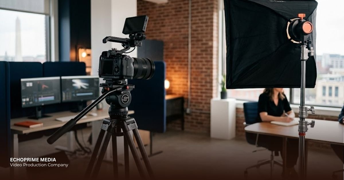 Studio camera setup representing realistic corporate video production cost planning